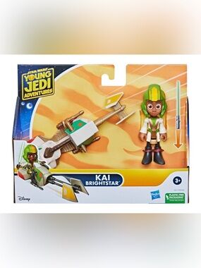 STAR WARS YOUNG JEDI KAI WITH SABER AND SPEEDER BIKE - 4” NIB